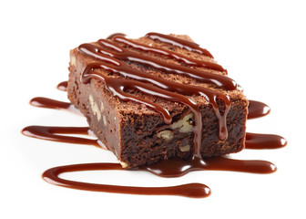 piece of chocolate brownie cake