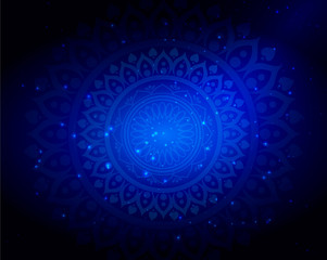 abstract blue gradient background with particles and Futuristic dots pattern