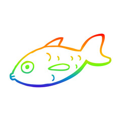 rainbow gradient line drawing cartoon fish