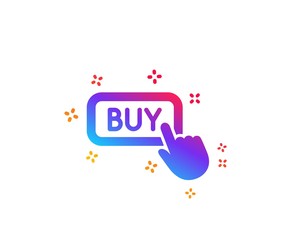 Click to Buy icon. Online Shopping sign. E-commerce processing symbol. Dynamic shapes. Gradient design buy button icon. Classic style. Vector