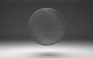 abstract glass sphere, 3d illustration