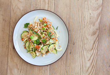 Farro and Cucumber Salad with Roasted Red Peppers