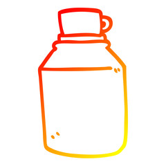warm gradient line drawing cartoon hot drinks flask