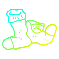 cold gradient line drawing cartoon socks