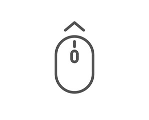 Swipe up mouse line icon. Scrolling arrow sign. Landing page scroll symbol. Quality design element. Linear style swipe up icon. Editable stroke. Vector