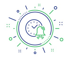 Alarm bell line icon. Time or watch sign. Quality design elements. Technology alarm bell button. Editable stroke. Vector