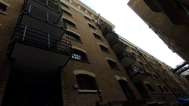 The Street Shad Thames In London, England, United Kingdom. Slow Motion