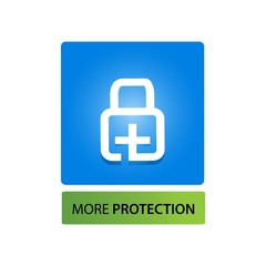 Obraz premium More protection stock button. Vector illustration on white background.. vector.