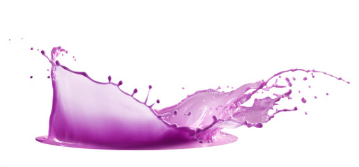 purple paint splash isolated on white background