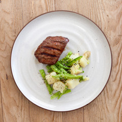 Grilled Steak with Snap Pea and Potatoes