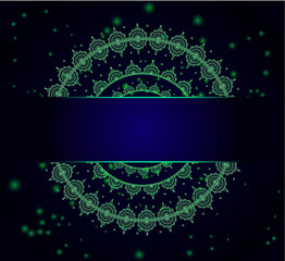 Round gradient mandala with particle background