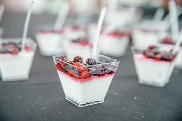 Catering for birthday party, wedding, event. Grilling meat, corn, burger, sausage, sunflower, vegetables. Fruit Dishes, Dessert, Salads, Pasta, Sweets