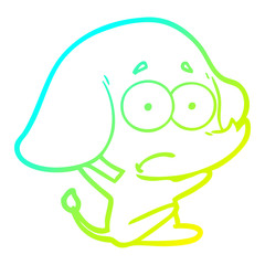 cold gradient line drawing cartoon unsure elephant