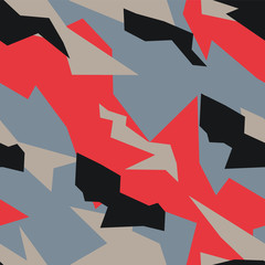 Military camouflage seamless pattern. Urban texture. Modern background. Abstract color vector illustration. For design wallpaper, wrapping paper, fabric.
