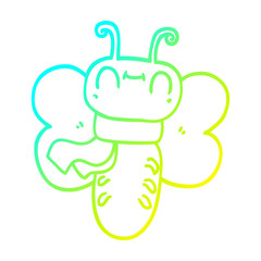 cold gradient line drawing funny cartoon butterfly