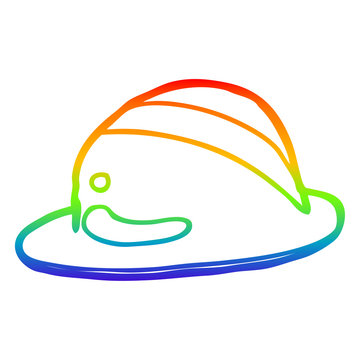 recommend clip art: rainbow gradient line drawing cartoon bowler hat
