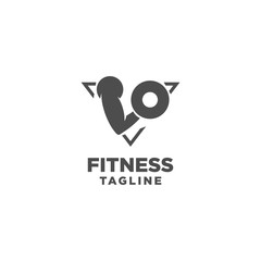 Fitness Logo. Symbol of sport barbel, health, illustration of fresh life
