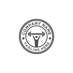 Fitness Logo. Symbol of sport barbel, health, illustration of fresh life