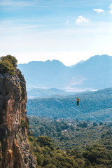 Obraz premium Highline in the mountains.