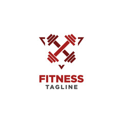 Fitness Logo. Symbol of sport barbel, health, illustration of fresh life