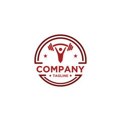 Fitness Logo. Symbol of sport barbel, health, illustration of fresh life