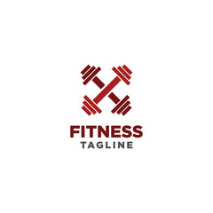 Obraz premium Fitness Logo. Symbol of sport barbel, health, illustration of fresh life