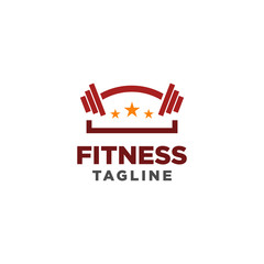 Fototapeta premium Fitness Logo. Symbol of sport barbel, health, illustration of fresh life