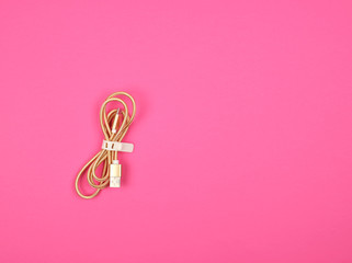 twisted golden cable for charging with electricity equipment in textile winding