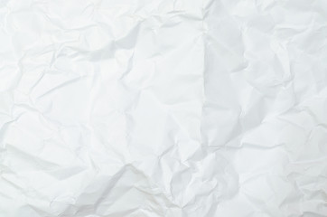White crumpled paper texture background. creased paper.