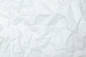 White crumpled paper texture background. creased paper.