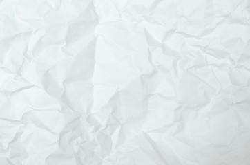 White crumpled paper texture background. creased paper.