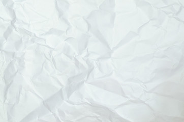 White crumpled paper texture background. creased paper.