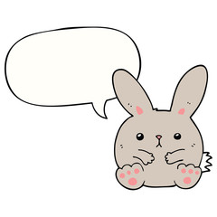 cartoon rabbit and speech bubble