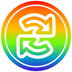 recycling arrow circular in rainbow spectrum