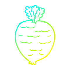 cold gradient line drawing cartoon root vegetable