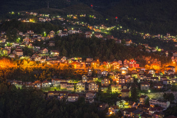 Night panorama of the city of Sarajevo, Bosnia and Herzegovina