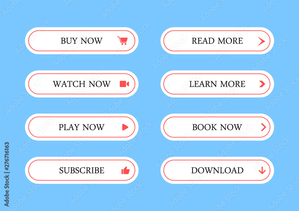 Poster set of web buttons. vector icons.
