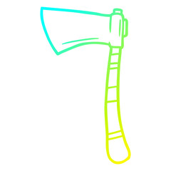 cold gradient line drawing cartoon viking axe