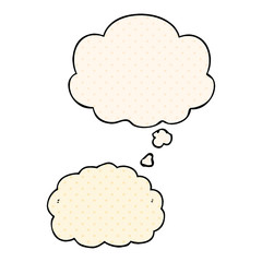 cartoon cloud and thought bubble in comic book style