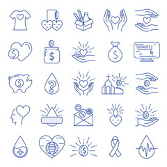 Donation and charity icons