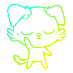 cold gradient line drawing cute cartoon dog