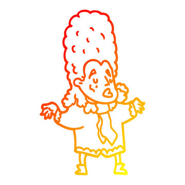 recommend clip art: warm gradient line drawing cartoon man in wig
