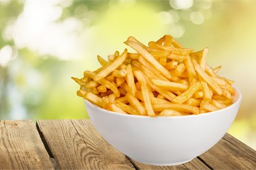 Homemade pile of appetizing french fries