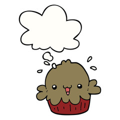 cute cartoon pie and thought bubble