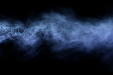 Cute dense cosmic flat smoke line isolated on black - 3D illustration of smoke