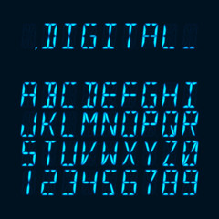 Digital luminous 16-segmented lcd display font