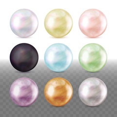 Realistic Pearls of Different Colors