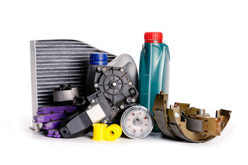 Various car parts necessary for vehicle service