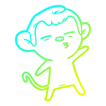recommend clip art: cold gradient line drawing cartoon suspicious monkey