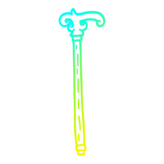 cold gradient line drawing cartoon fancy walking stick